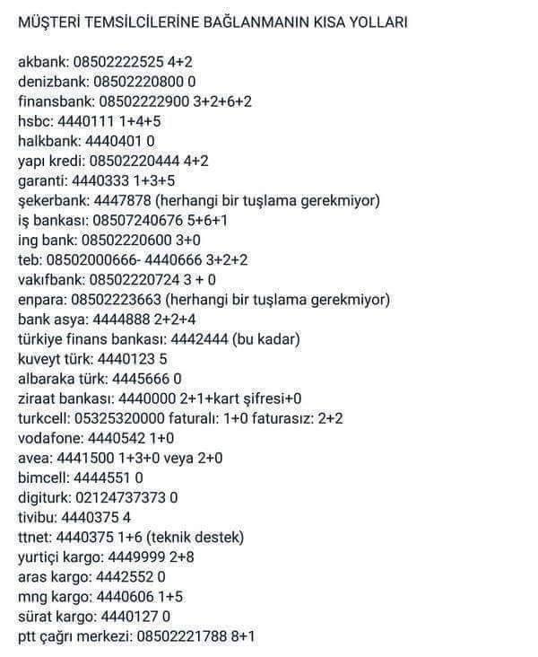 müşteritemsilcibağlanmakısayolları